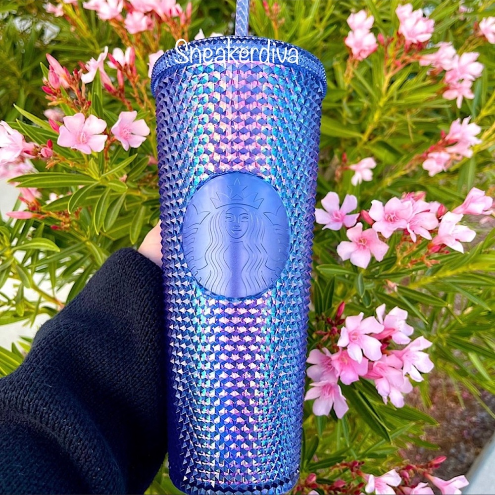 💙Starbucks💙Disney 50th anniversary💙Geometric💎blue💎studded tumbler💙Cup - Picture 3 of 7